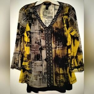 Women's Alfani Abstract Print Top With Camisole. Size PM.